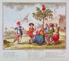 Patriotic Refrains: French revolutionaries dancing the carmagnole around the tree of Liberty, c.1792 (coloured engraving)