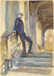 Sir Neville Wilkinson on the Steps of the Palladian Bridge at Wilton House, 1904-5 (watercolour over graphite on wove paper)