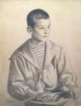 Portrait of Dmitri Dmitrievich Shostakovich (1906-75) as a Child, 1919 (pencil on paper)