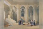 Interior of the Temple at Esna, Upper Egypt, from 'Egypt and Nubia', engraved by Louis Haghe, published in London, 1838 (colour litho)