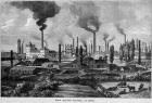 Herr Krupp's Factory in Essen, Germany (engraving) (b/w photo)