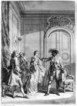 Scene from 'Othello' by William Shakespeare (1564-1616) engraved by Hubert Gravelot (1699-1773) (engraving) (b/w photo)