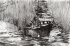 Bismarck (Ink) off Greenland, 2005, (ink on paper)