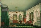 The Bedroom of Elizabeth of Bavaria, Schloss Tegernsee. c.1840 (w/c on paper)