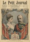 Guests of France, King Frederick VIII (1843-1912) and Queen Louise (1851-1926) of Denmark, illustration from 'Le Petit Journal', supplement illustre, 23rd June 1907 (colour litho)