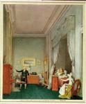 The Empress's Bedroom with the Duchesse de Montebello and Jean-Nicolas Corvisart (1755-1821) October 1813 (w/c on paper)