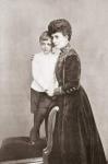 Alexandra of Denmark, 1844 – 1925. Wife and queen-empress consort of King Edward VII of England. Seen here with her grandson Prince Olav, later Olav V of Norway. From The Year 1910 Illlustrated.
