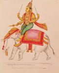 Indra, God of Storms, riding on an elephant, 1820-25 (gouache on paper)
