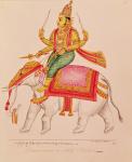 Indra, God of Storms, riding on an elephant, 1820-25 (gouache on paper)