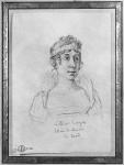 Caroline Bonaparte, Queen of Naples (pencil on paper) (b/w photo)