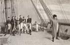 Napoleon (1769-1821) on board the Bellerophon (engraving)