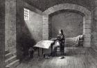 Brigadier-General Bonaparte in prison in the Fort Carre in Nice, engraved by Jean-Baptiste Jobard (1792-1861)