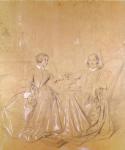 Countess Charles d'Agoult (1805-76) and her daughter Claire d'Agoult, May 1849 (pencil with white chalk on paper)