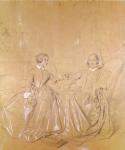 Countess Charles d'Agoult (1805-76) and her daughter Claire d'Agoult, May 1849 (pencil with white chalk on paper)