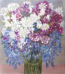 Agapantha,Chrysanthemums and Carnations,2012,Gouache
