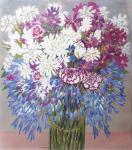 Agapantha,Chrysanthemums and Carnations,2012,Gouache