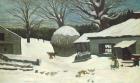 New England Farm in Winter, c.1850 (oil on canvas)