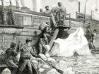 The Arctic Expedition Watering from an Iceberg, from 'The Graphic', 11th September 1875 (engraving) (b/w photo)