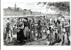 'Bell Time', New England Factory Life, from 'Harper's Weekly' (engraving) (b/w photo)