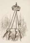 Swords supporting the crown, 1890 (litho)