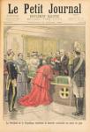 The apostolic nuncio receiving the Red Hat from the President of the French Republic, from Le Petit Journal, 19 July 1896 (coloured engraving)