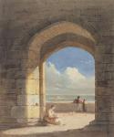 An Arch at Holy Island, Northumberland, 1809 (graphite & w/c on paper)