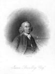 Portrait of James Brindley (engraving) (b/w photo)