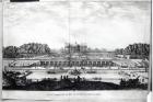 Perspective View of the garden facade of the Chateau of Vaux-le-Vicomte (engraving) (b/w photo)