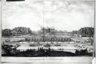 Perspective View of the garden facade of the Chateau of Vaux-le-Vicomte (engraving) (b/w photo)