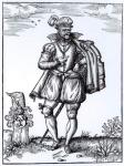 A Tudor Gentleman (woodcut) (b/w photo)