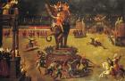 The Elephant Carousel (oil on canvas)