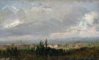 Thunderstorm Near Dresden, 1830 (oil on paper mounted on canvas)