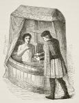 Physician bleeding a patient in the 15th century, from 'The National and Domestic History of England' by William Hickman Smith Aubrey (1858-1916) published London, c.1890 (litho)