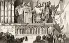 Louis VII (1120-80) the Young raises support for the Second Crusade in 1144, from 'Histoire de France' by Colart, published c.1840 (engraving)