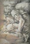 Giant, sketch for the fresco of the Fall of the Giants, Palazzo del Te, Mantua, 1531/32 (pen and wash) (see also 78483)