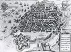 Map of Antwerp, 1598 (engraving) (b/w photo)