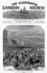The Riots in Belfast: Orangemen attacking the procession, cover of 'The Illustrated London News', August 31st 1872 (engraving)