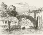 Fleet Bridge, London in the 17th century, from 'The National and Domestic History of England' by William Hickman Smith Aubrey (1858-1916) published London, c.1890 (litho)