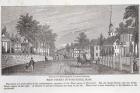 Main street in Worcester, from 'Historical Collections of Massachusetts', by John Warner Barber, engraved by J. Downes, 1839 (engraving)