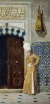 A eunuch before the door of the harem (oil on canvas)