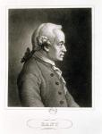 Portrait of Emmanuel Kant (1704-1804), German philosopher (engraving) (b/w photo)