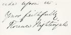 Signature of Florence Nightingale (1820-1910) (pen on paper) (b/w photo)