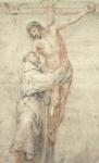 St. Francis Rejecting the World and Embracing Christ (red & black chalk on paper)