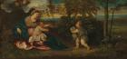 Madonna and Child and the Infant Saint John in a Landscape, 1540-50 (oil on canvas)