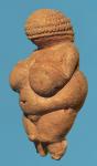 The Venus of Willendorf, side view of female figurine, Gravettian culture, Upper Palaeolithic Period, c.30000-18000 BC (oolitic limestone coloured with red ochre) (for detail see 93777)