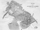 Plan of the Entrances to the Catacombs and the Quarries in Paris, 1844 (engraving) (b/w photo)