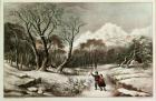 Woodlands in Winter, published by Nathaniel Currier (1813-88) and James Merritt Ives (1924-95) (colour litho)