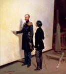Tsar and Artist - Nikolay I (1796-1855) in the Artist's Atelier, 1883 (oil on canvas)