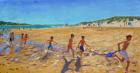 Keeping fit,Wells next the Sea,(oil on canvas )