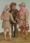 Three peasants, 16th or 17th century (oil on panel)